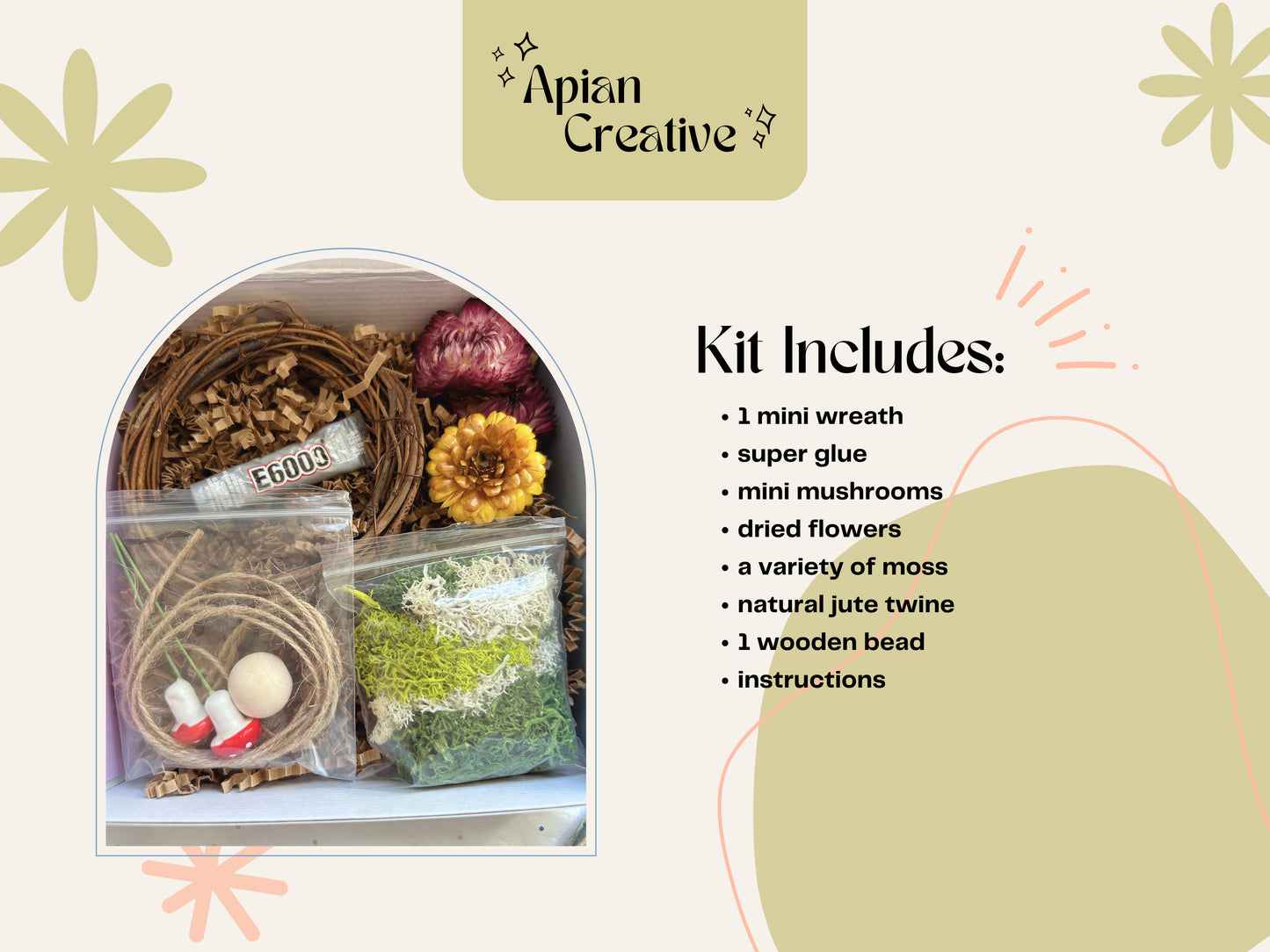 Mini Mushroom Wreath Kit