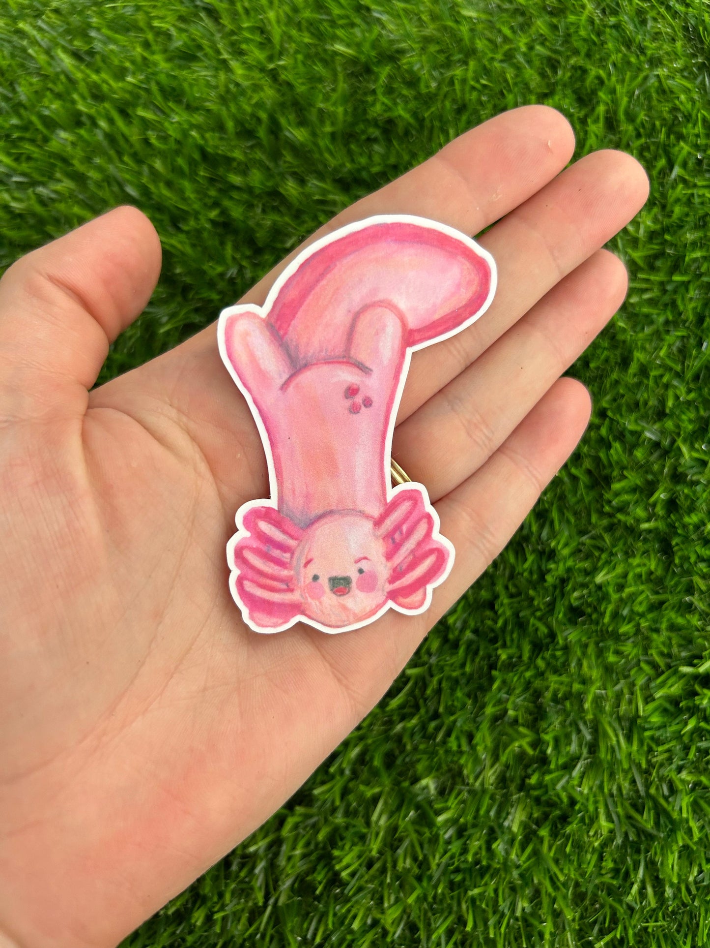 Cute Pink Axolotl Sticker