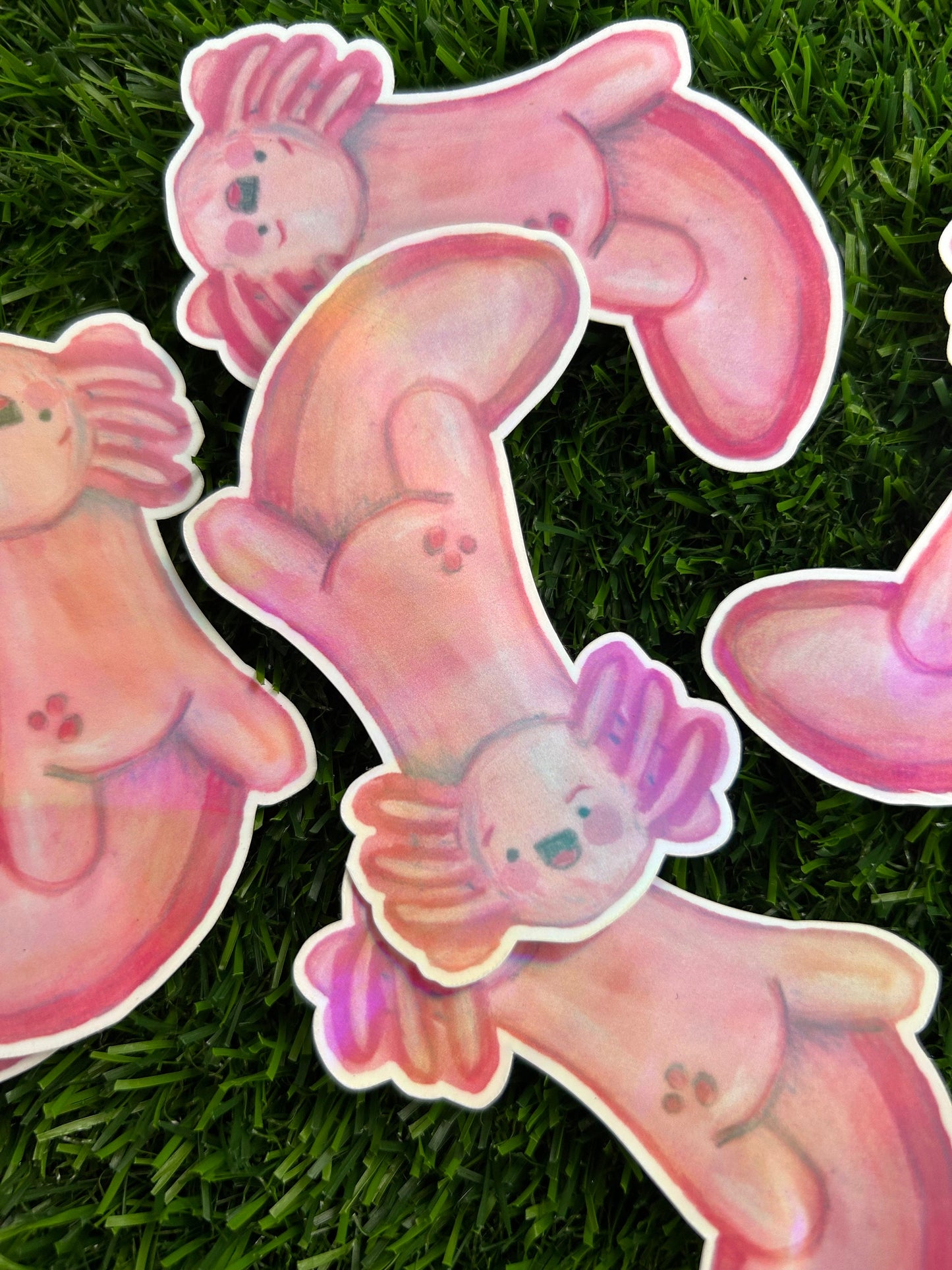 Cute Pink Axolotl Sticker