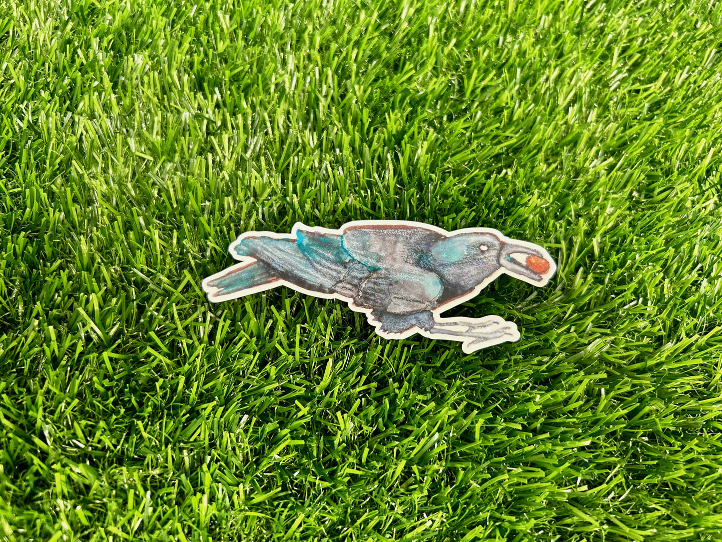 Watercolor Crow Vinyl Sticker